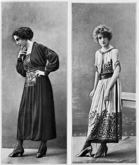 Paris Fashion in 1917; From “Les Modes,” 1917 1917 Fashion, Mode Style Anglais, 1918 Fashion, 10s Fashion, Awkward Poses, Fashion 1910, 1910s Fashion, English Fashion, 20th Century Fashion