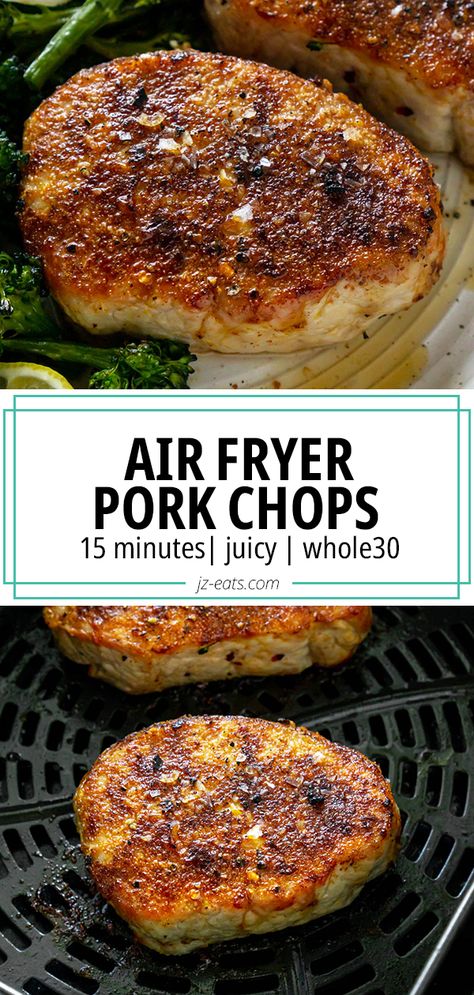 Thick Cut Pork Chops Air Fryer, Nuwave Recipes, Air Fry Pork Chops, Healthy Pork Chops, Air Fryer Recipes Pork, Air Fryer Pork, Air Fryer Pork Chops, Healthy Pork, Easy Pork Chops