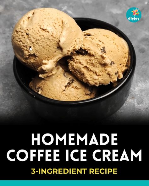 Coffee Ice Cream Dessert, Coffee Flavored Ice Cream, Diy Iced Coffee, Cool Summer Treats, 3 Ingredient Ice Cream, Coffee And Ice Cream, Espresso Ice Cream, Coffee Ice Cream Recipe, Ice Creamery