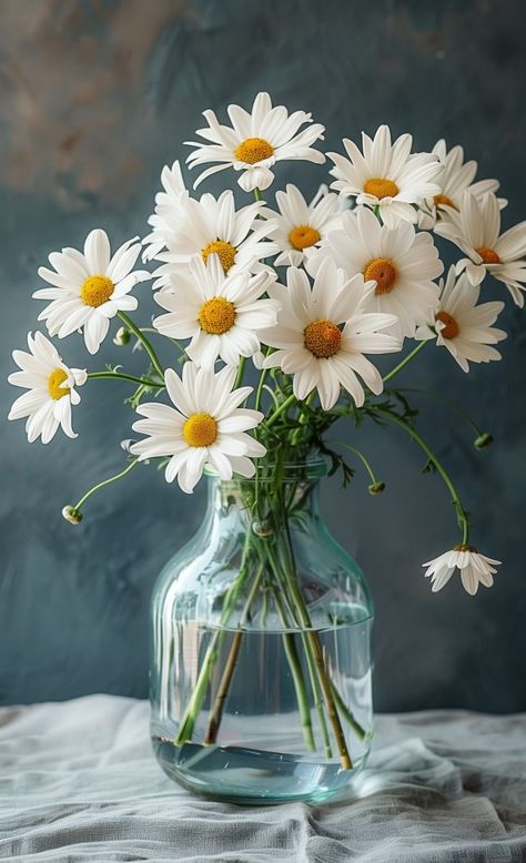 Photos Of Flowers In Vases, Daisies In Vase, Daisy Flower Arrangements, Flower Crafts Kids, Assemblage Art Dolls, Wild Flower Meadow, Fruit Painting, Plant Painting, 수채화 그림