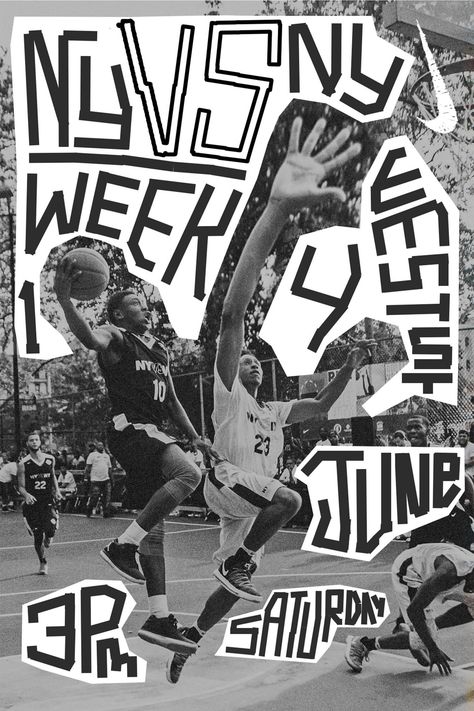 Nyc Basketball, Nike Poster, Bloc Party, Nike Design, Basketball Posters, Basketball Art, Sports Graphics, Sports Graphic Design, Graphic Design Fonts