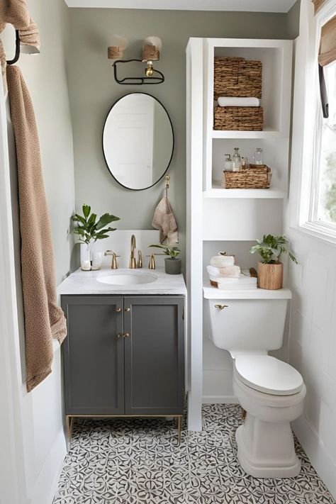 Unique Restroom Ideas, Redo Home On A Budget, Small Upstairs Bathroom Ideas, Tony Bathroom Remodel, Awkward Bathroom Space, Small Bathroom In Bedroom, Small Space Remodel, Decor Small Bathroom Ideas, Small Bathroom No Storage Ideas