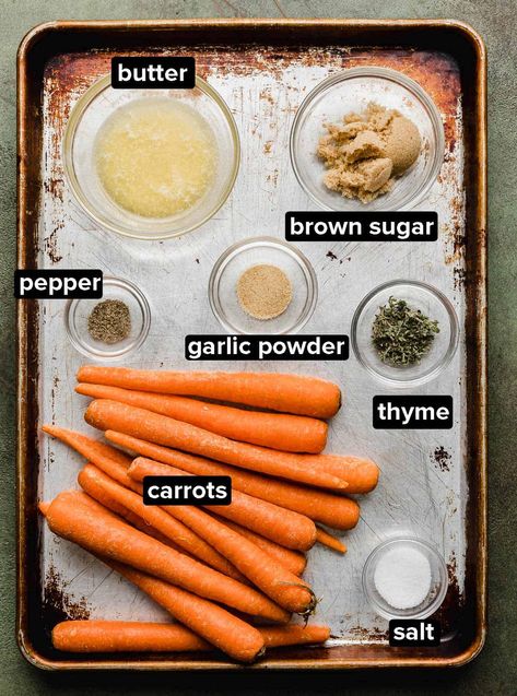 These brown sugar roasted carrots are a new favorite side dish at our house. It's as simple as prepping the ingredients, tossing together, and then roasting the carrots in the oven. They are so easy to make, my younger kids were able to throw this meal together! Brown Sugar Roasted Carrots, Brown Sugar Carrots, Carrot Recipes Side Dishes, Confit Recipes, Oven Roasted Carrots, Roasted Baby Carrots, Sugar Carrots, Glazed Carrots Recipe, Roasted Carrots Recipe