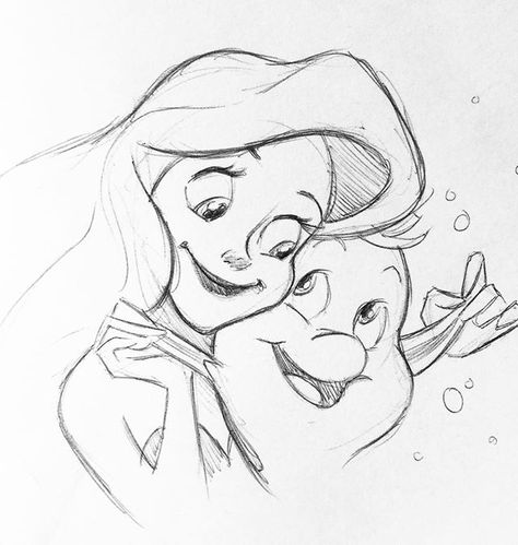 Just a little sketch of my favorite merm today! 🐠🔱🦀🌊 #littlemermaid Drawings With Meaning, Easy Pencil Drawings, Disney Character Drawings, Easy Disney Drawings, Disney Drawing, Disney Drawings Sketches, Mouse Wallpaper, Cute Disney Drawings, Drawing Eyes