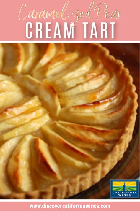 Pear Tart Recipe Easy, Pastry Cream Tart, Cream Tart Recipe, Pear Recipes Easy, Pear Cream, Pear Tart Recipe, Caramelized Pear, Summer Dessert Ideas, Pear Dessert Recipes