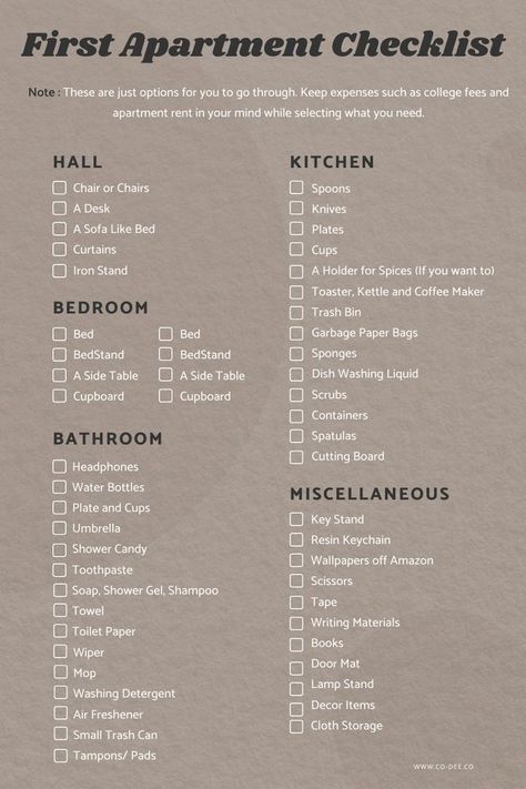 Apartment List Moving Checklist, Move Out Checklist, Tips For Moving Out, First Home Checklist, Moving Advice, First Apartment Tips, First Apartment Checklist, Apartment Checklist, House Shifting