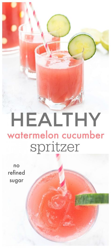 Cucumber Spritzer, Spritzer Drink, Healthy Make Ahead Lunch, Healthy Bbq Recipes, Modern Cocktails, Cucumber Drink, Healthy Bbq, Watermelon Benefits, Easy Summer Cocktails