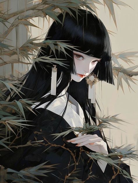 Wallpapers Iphone, Black Hair, A Woman, Wallpapers, Iphone, Anime, Hair, Black, Art