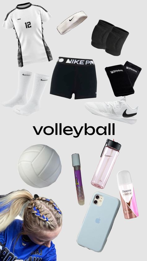 #volleyball # volleyballday Must Haves For Volleyball, Sports Bag Essentials, Volleyball Fits, Aesthetic Volleyball, Works Outs, Volleyball Pics, Cutesy Outfits, Volleyball Aesthetic, Vollyball Outfits