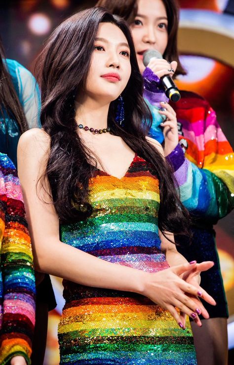 The KPop Girl in Rainbow Dress a.k.a Joy of Red Velvet Rv Joy, Joy Rv, Joy Red Velvet, Soo Young, Red Velvet Joy, Rainbow Dress, Park Sooyoung, Kang Seulgi, Irene Seulgi