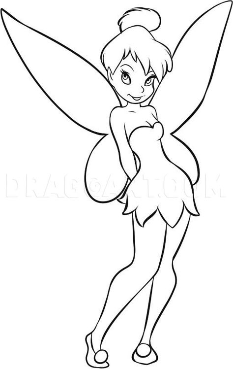 Coloring Book Art Disney, Disney Coloring Sheets For Adults, Disney Character Coloring Pages, Cute Disney Coloring Pages, How To Draw Disney Characters Step By Step, Disney Characters Coloring Pages, How To Draw Tinkerbell, Draw Tinkerbell, Tinkerbell Drawing