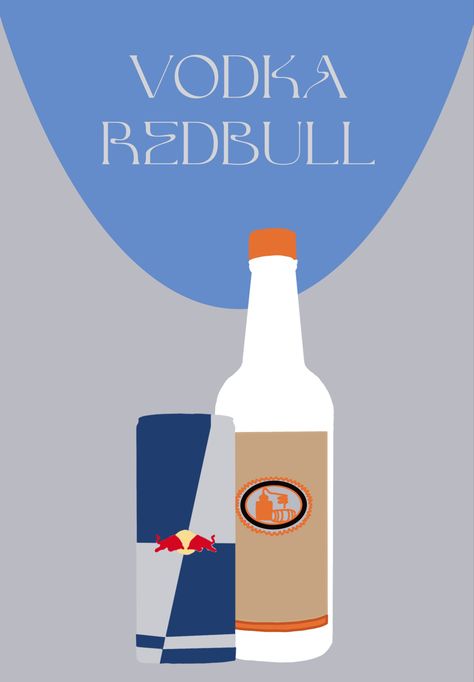 Vodka Redbull Aesthetic, Red Bull Painting, Vodka Red Bull, Vodka Poster, Redbull Aesthetic, Matchbox Poster, Vodka Redbull, Vodka Red, Bull Graphic