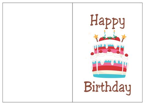 Foldable Birthday Cards Free Printable, Blank Birthday Cards Template, Birthday Card Templates Printable Free, Printable Cards Free Templates, Birthday Cards Printable, Happy Birthday Card Template, Printable Birthday Cards Free, Printable Birthday Cards, Foldable Card Template