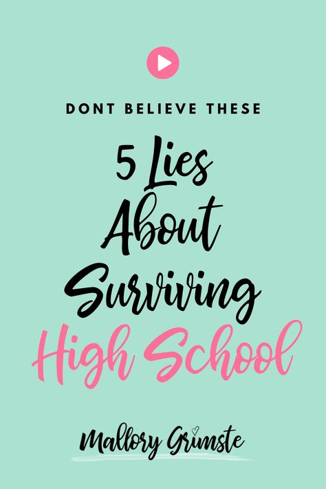 Surviving high school isn't like the shows + movies you've seen. In high school, teenagers go through a lot of changes and events, I'm here to dispel the lies about surviving high schools. Lies like popularity equals no problems, ignore bullies and they'll stop, how easy it is to make friends and more, to help teenagers better navigate their high school years. Making Friends In High School, Confidence Hacks, Surviving High School, Boost Your Self Esteem, Dealing With Loneliness, Interpersonal Effectiveness, Organization School, I Know The Truth, School Video