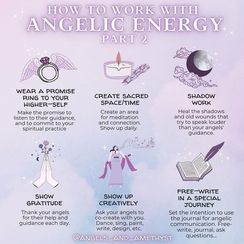 Taylor Paige on Instagram: “✨⭐️some ways to work with angelic energy ⭐️✨ . I’ve worn a promise ring to my angels for about 5 years now. It’s a reminder to stay…” Angels Guardian, Angel Magick, Angel Colors, Angel Witch, Angelic Energy, Angel Witchcraft, Angels Protect Me, Working With Angels, Angel Powers