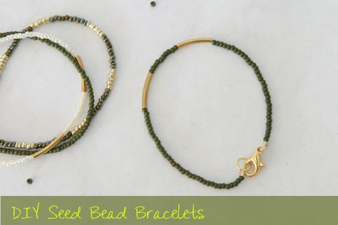 Four Flights of Fancy: DIY Seed Bead Bracelet Tutorial Ideas For Seed Beads, How To Finish A Seed Bead Bracelet, Simple Beaded Bracelets Tutorial, Stretchy Seed Bead Bracelets Diy, Diy Seed Bead Bracelet, Seed Bead Bracelet Tutorial, Bead Bracelet Diy, Bead Bracelet Tutorial, Seed Bracelets