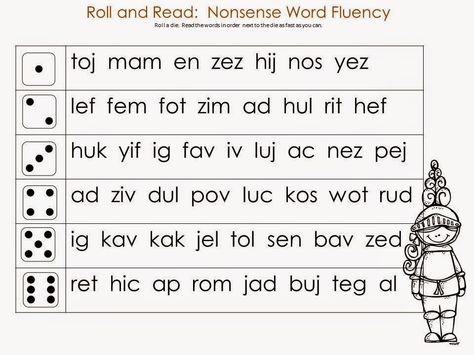 Real And Nonsense Words Activities, Kindergarten Reading Games, Nonsense Words Kindergarten, Nonsense Word Activities, Dibels Practice, Reading Games For Kindergarten, Nonsense Words Fluency, Prep Classroom, Roll And Read