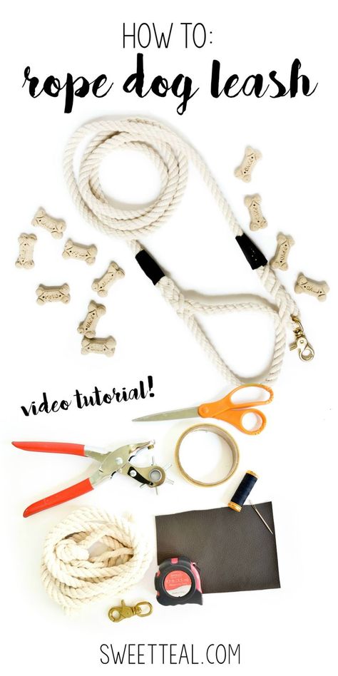 Diy Dog Leash, Dog Leash Diy, Dogs Diy Projects, Diy Dog Collar, Rope Dog Leash, Dog Diy, Dog Business, Rope Leash, Rope Dog