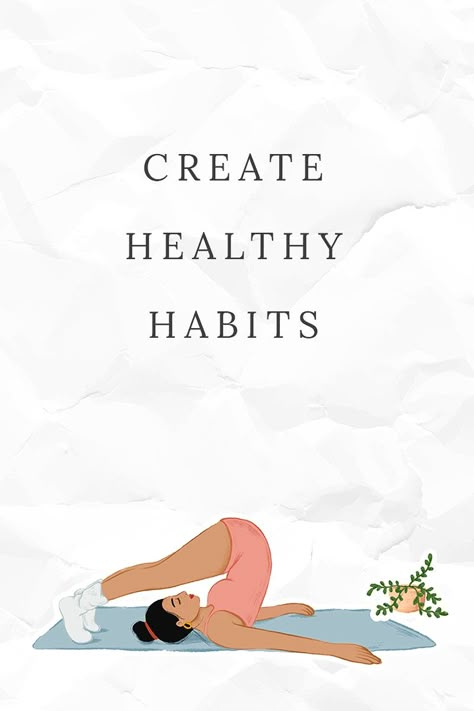 Healthy Habits Illustration, Avatar Design, Create Healthy Habits, Image Positive, Healthy Woman, Cartoon Avatar, Woman Character, Yoga Illustration, Free Yoga