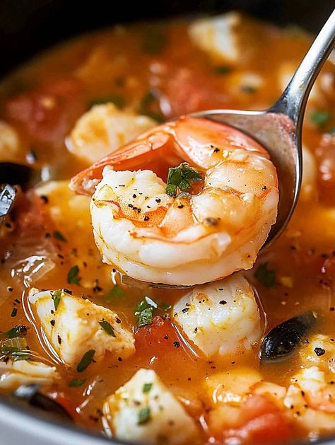 Seafood Soup Soup Recipes Fish, Soup With Seafood Stock, Mariscada Recipe Seafood, Easy Seafood Soup, Shrimp And Fish Soup, Seafood Boil Soup, Shrimp Soup Recipes Healthy, Fish Soups And Stews, Seafood Mix Recipes Frozen