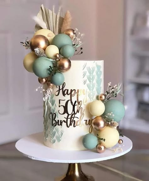 50th Birthday Cake For Women, 50th Birthday Cakes For Men, Birthday Cake For Women Simple, Cake Designs For Girl, 25th Birthday Cakes, Artist Cake, 50th Cake, Birthday Cake Decorating Ideas, Elegant Birthday Cakes