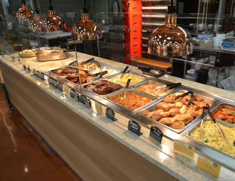 Food Counter Design Restaurant, Buffet Restaurant Design, Food Display Counter, Buffet Food Display, Fast Food Restaurant Design, Open Kitchen Restaurant, Convenience Store Food, Hotel Breakfast Buffet, Restaurant Kitchen Equipment