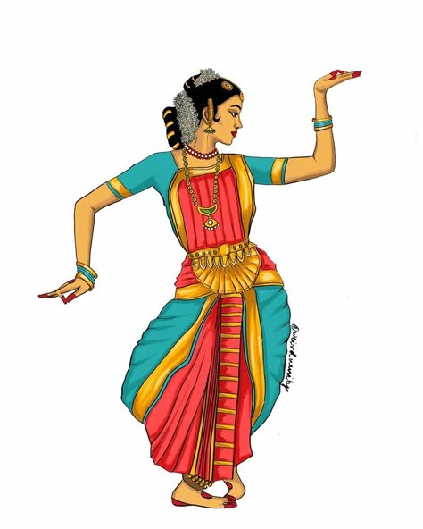 Bharatanatyam Dancer, Dancer Drawing, Bharatanatyam Poses, Dance Of India, Woman Dancing, Dancing Drawings, Indian Classical Dance, Dancers Art, Dance Paintings