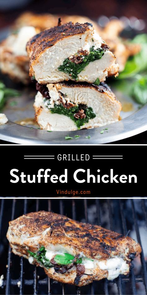 Stuffed Grilled Chicken Recipes, Chicken And Goat Cheese Recipe, Breaded Stuffed Chicken Breast, Grilled Stuffed Chicken Breast, Goat Cheese Stuffed Chicken Breast, Grilled Stuffed Chicken, Sun Dried Tomatoes And Spinach, Summer Grill Recipes, Goat Cheese Stuffed Chicken