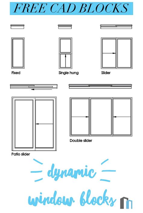 Free cad blocks to download - dynamic windows Windows Door Design, Window Detail Drawing, Window Symbols Floor Plan, Window Symbol Floor Plan, Window Construction Detail, Window Symbols Architecture, Window Technical Drawing, Window Structure Detail, Windows Architecture