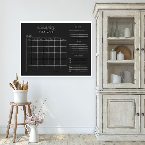 Fast Shipping! This calendar is huge and will look great in your living room! Personalize with your name and frame color. Order yours today. Family Command Center Wall, Family Organization Wall, Framed Calendar, Chalkboard Calendar, Dry Erase Board Calendar, Planner Board, White Boards, Family Command Center, Cleveland Tn