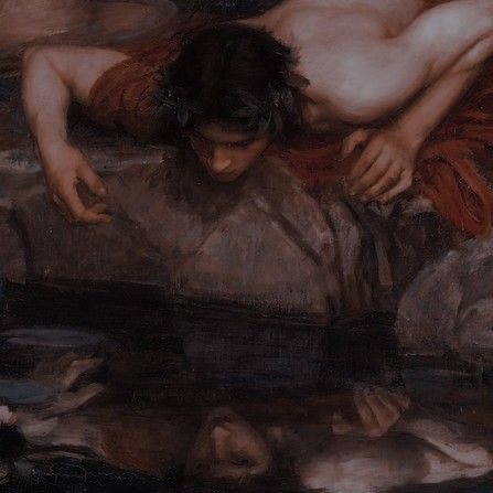 Narcissus Greek Mythology, Narcissus Greek, Hades Aesthetic, Greek Mythology Aesthetic, Ancient Greece Aesthetic, Mythology Aesthetic, Greek Aesthetic, Greek Paintings, Greece Mythology