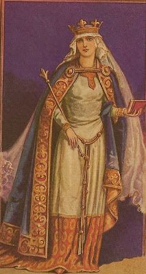 Bliaut - something between this in the Waterhouse dress. No historical reference to corsage or stomacher. Medieval Princess Aesthetic, Primordial Soup, 12th Century Clothing, Queen Matilda, Medieval Royalty, French Princess, Medieval Princess, French Royalty, Sca Garb