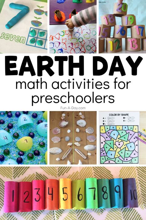 Earth Day Math Activities For Toddlers, Earth Day Math Activities For Preschoolers, Earth Day Science Preschool, Earth Day Preschool Activies, Earthday Preschool Activities, Earth Unit Preschool, Earth Math Activities Preschool, Earth Day Activities For Kids Preschool, Earth Day Theme Preschool