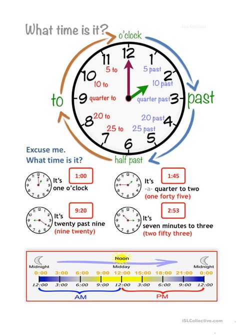 Learn To Tell Time, Time Lessons, Telling Time Worksheets, English Time, What Time Is It, Learning English For Kids, Time Worksheets, English Worksheets For Kids, Teaching Time