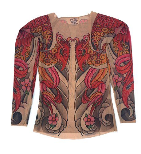 Tattoo Shirts Women, Wild Rose Tattoo, Tattoo Shirts, Rose Clothing, Tattoo Clothing, Mesh Shirt, Phoenix Tattoo, Halloween Looks, Edgy Look