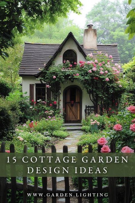 Capture the essence of timeless beauty with cottage garden ideas that blend color and texture. English Cottages And Gardens, Cottage Garden Arbor, English Garden Ideas Landscaping, Woodland Cottage Garden, English Cottage Front Porch, Cottage Front Yard Landscaping, Cottage Patio Garden Ideas, Cottage Style Landscaping, English Cottage Garden Ideas