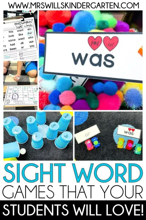 We all know that students love engaging, hands on activities even when they are use them for learning, so I know they are going to love these sight word games! Whether you use them in small groups or as literacy center activities, your kindergartens students will love practicing sight words with these fun activities. 2nd Grade Sight Word Games, Best Way To Learn Sight Words, 1st Grade High Frequency Word Activities, Games To Learn Sight Words, Heart Words Kindergarten Activities, Literacy Games For 2nd Grade, Sight Word Centers First Grade, Hfw Activities First Grade, Literacy Games For Kindergarten