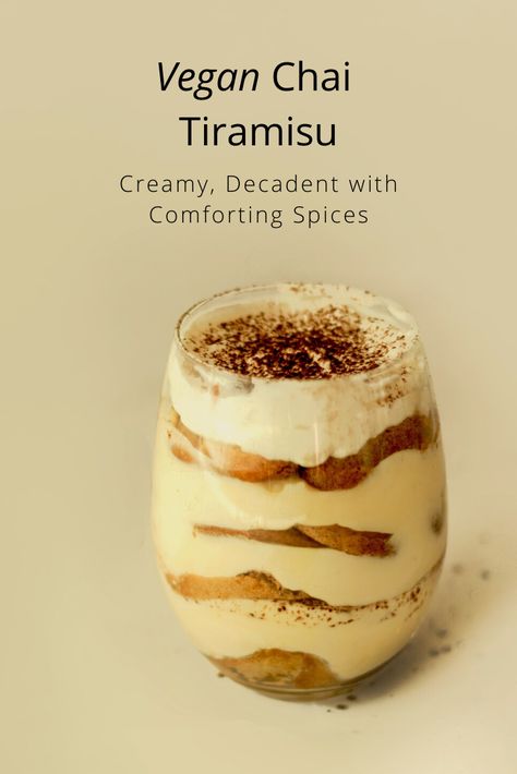 Vegan Cream Dessert, Italian Vegan Dessert, Vegan Lady Fingers, Chai Tiramisu, Vegan Tiramisu Recipe, Eid Treats, Coffee And Alcohol, Tiramisu Vegan, Vegan Tiramisu