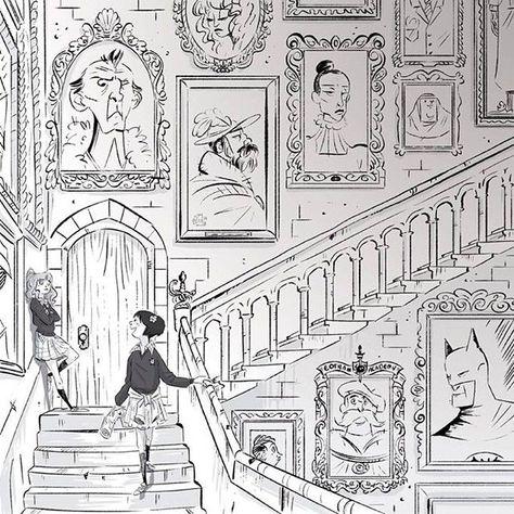 Academia Illustration, Gotham Academy, Arte 8 Bits, Perspective Art, Background Drawing, Animation Background, Environment Design, Environment Concept Art, Visual Development