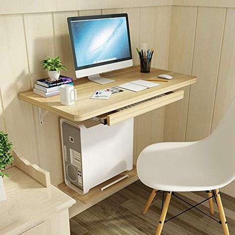 Small Computer Table, Wall Mounted Computer Desk, Wall Computer, Small Room Desk, Computer Table Design, Simple Computer Desk, Compact Computer Desk, Computer Desk Design, Tiny Desks