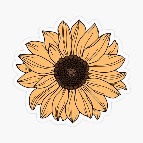 Cute Printable Stickers Flowers, Sticker Ideas Aesthetic, Flower Stickers Aesthetic Printable, Cute Flower Stickers Aesthetic, Sunflower Sticker, Yellow Flowers Stickers Aesthetic Printable, Stickers Sunflower, Sunflower Sticker Aesthetic, Sunflower Illustration