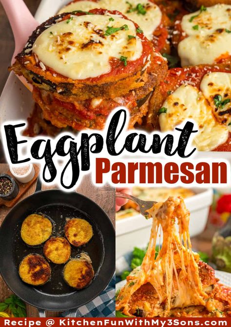 Layers of crispy fried eggplant, gooey cheese, and marinara sauce make this Eggplant Parmesan recipe an irresistible yet easy weeknight dinner. Serve over pasta or with salad and garlic bread. #eggplantrecipes #easydinnerideas #vegetarianrecipes Eggplant Parmesan Recipe, Recipe Tin Eats, Tin Eats, Crispy Eggplant, Eggplant Parmigiana, Eggplant Recipes Easy, Eggplant Parmesan Baked, Eggplant Recipes Parmesan, Eggplant Lasagna