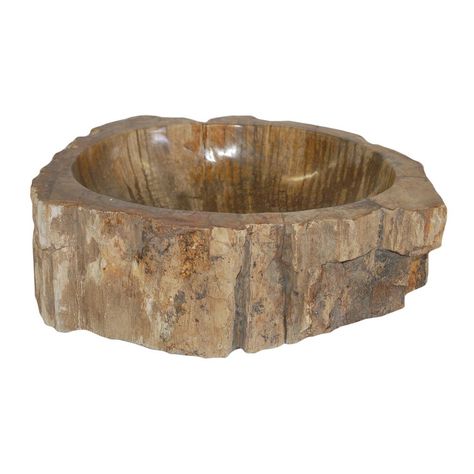 Eden Bath Petrified Wood Stone Vessel Round Bathroom Sink Rustic Bathroom Sinks, Petrified Wood Sink, Natural Stone Sink, Stone Bathroom Sink, Rustic Sink, Stone Vessel Sinks, Wood Sink, Wal Art, Modern Bathroom Sink