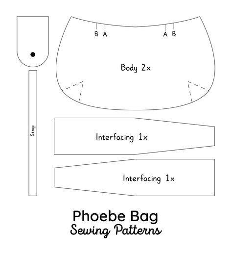 Phoebe Bag Pattern Free Phoebe Bag Free Pattern, Patterns For Purses Free, Small Hobo Bag Pattern, Ipad Bag Diy Free Pattern, Small Handbag Sewing Pattern, Purse Template Free Pattern, Mini Bag Sewing Pattern, Free Pdf Sewing Patterns Bags, Purse Sewing Patterns Free