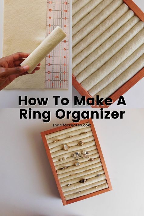 How To Make Ring Holders, Diy Rings Holder, Boutique Ring Display, Diy Jewellery Organiser Storage Boxes, Diy Jewelry Case Display, How To Make A Jewelry Box Diy Ring Holders, Diy Jewelry Box Insert, Jewelry Box Inserts Diy, Inside Jewelry Box Diy