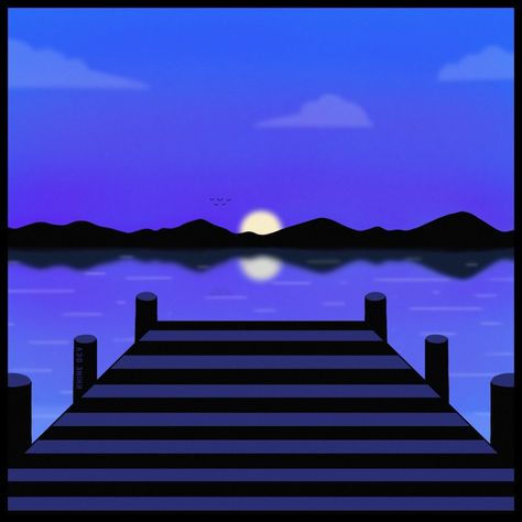 #art #ibispaintx #drawing #draw #cartoon #digitalart #art #dock #sunset #artwork #night #water #purple Lake Drawings Easy, Dock Drawing, Dock Art, Comfort Videos, Sea Drawing, Americana Crafts, Water Drawing, Sunset View, Pong Table