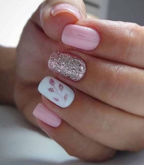 Pink Wedding Nails, Short Pink Nails, Wow Nails, Glitter Gel Nails, Work Nails, Wedding Nails Design, Trendy Nail Art, Short Acrylic Nails Designs, Nail Designs Glitter