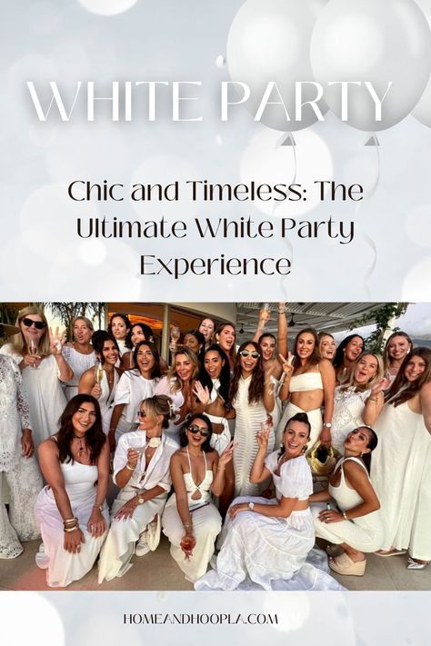 White Themed Party, white-themed party ideas Hamptons White Party Aesthetic, Elegant Party Themes Classy, White Party Aesthetic, Masculine Birthday Party, Free Bachelorette Party Games, White Party Attire, 28th Birthday Ideas, Italy Party, White Party Theme