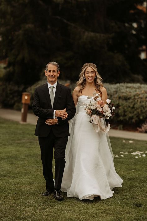 bride walks down the aisle during alderbrook resort wedding Wedding Photo Ideas Walking Down Aisle, Aisle Photos Wedding, Wedding Aisle Photos, Walking Down The Aisle Photos, Alderbrook Resort Wedding, Moody Wedding Decor, Photo Ideas For Wedding, Bride Walking Down The Aisle, Wedding Walk