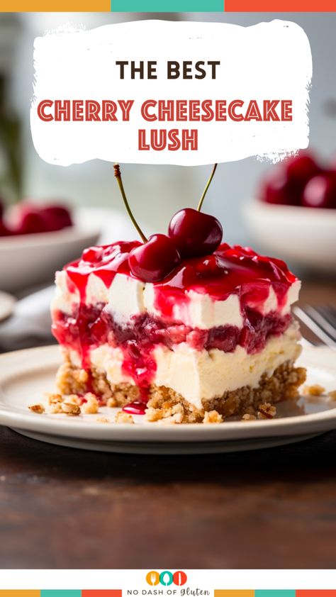 Dive into layers of delight with our Cherry Cheesecake Lush! Creamy cheesecake, vibrant cherries, and a golden Oreo crust create a dessert masterpiece. Perfect for indulgent moments and special gatherings. Get the recipe and treat yourself today! Cherry Cheesecake Lush Recipe, Cherry Cheesecake Lush, Chocolate Summer Desserts, Cherry Lush, Usa Dessert, Golden Oreo Crust, Cheesecake Lush, Summer Desserts Chocolate, Desserts For A Crowd Summer